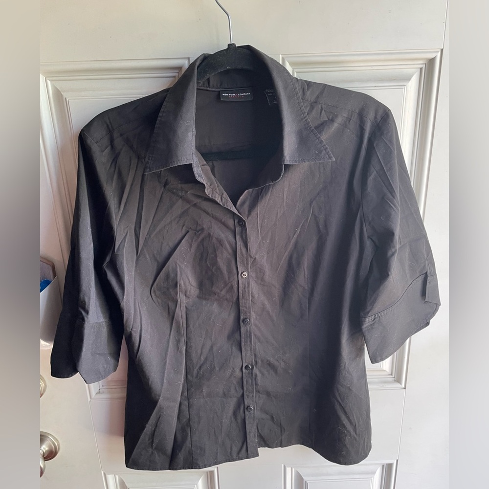 New York & Company Classic Black 3/4 sleeve blouse